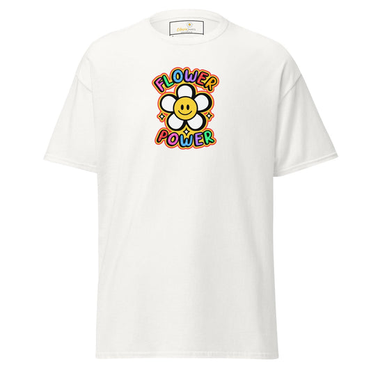 Unisex classic t-shirt - POSITIVE FLOWER POWER - REGULAR - White / S