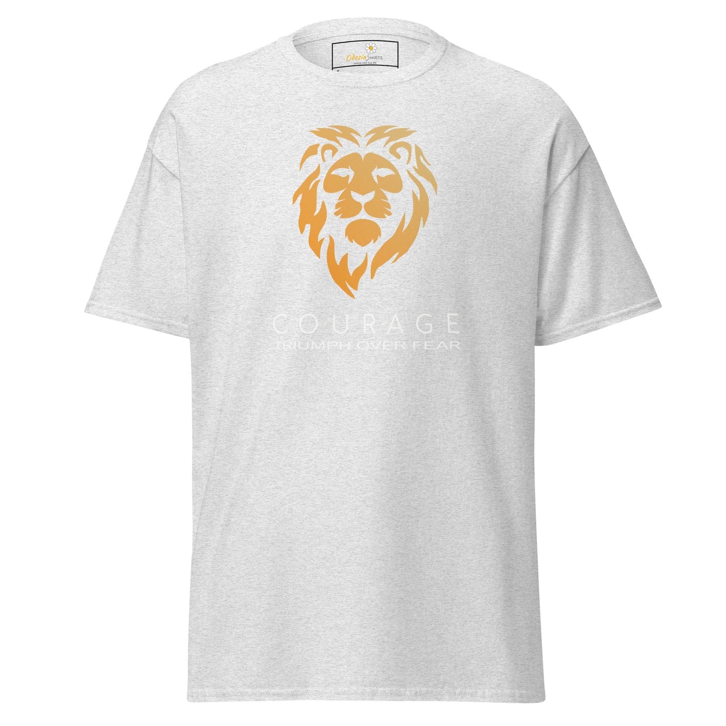 White T-shirt with lion graphic from T-SHIRT DESIGN TEE for Men and Women in S to XL