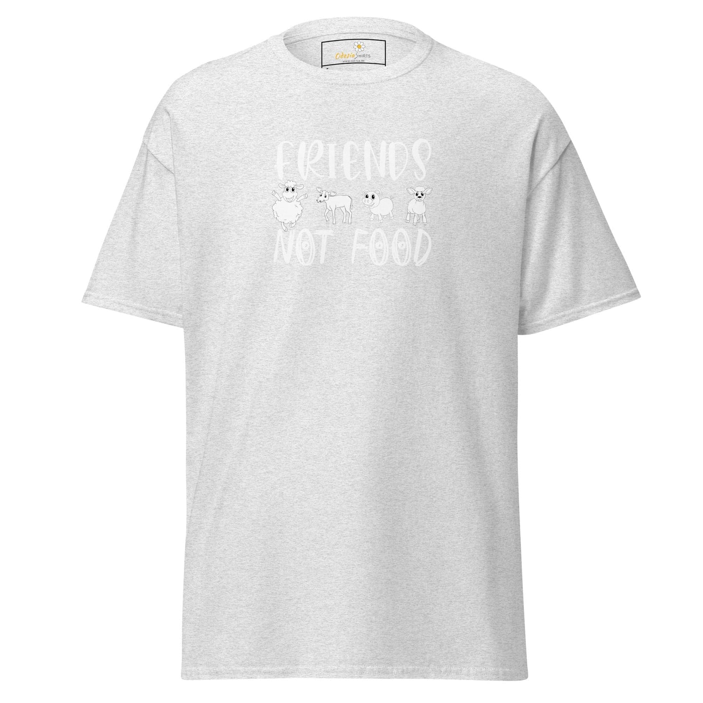 Unisex classic t-shirt - VEGAN ANIMALS FRIENDS NOT FOOD - REGULAR - Ash / S