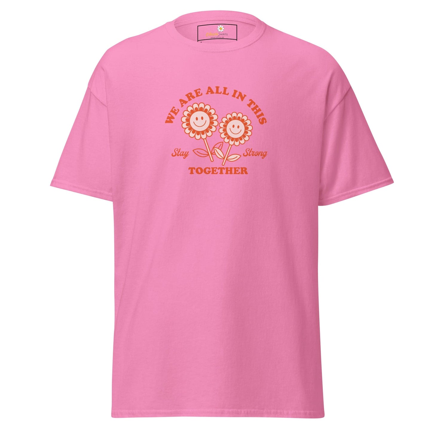 Unisex classic t-shirt - POSITIVE FLOWERS POWER - REGULAR - Azalea / S