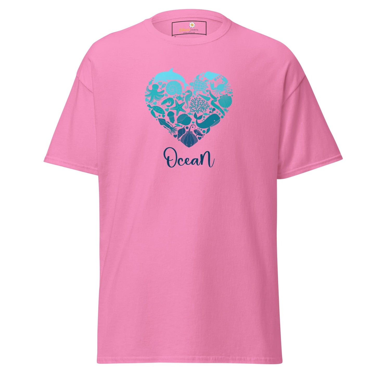 Unisex classic t-shirt - FANTASY SEALIFE HEART OCEAN - REGULAR - Azalea / S