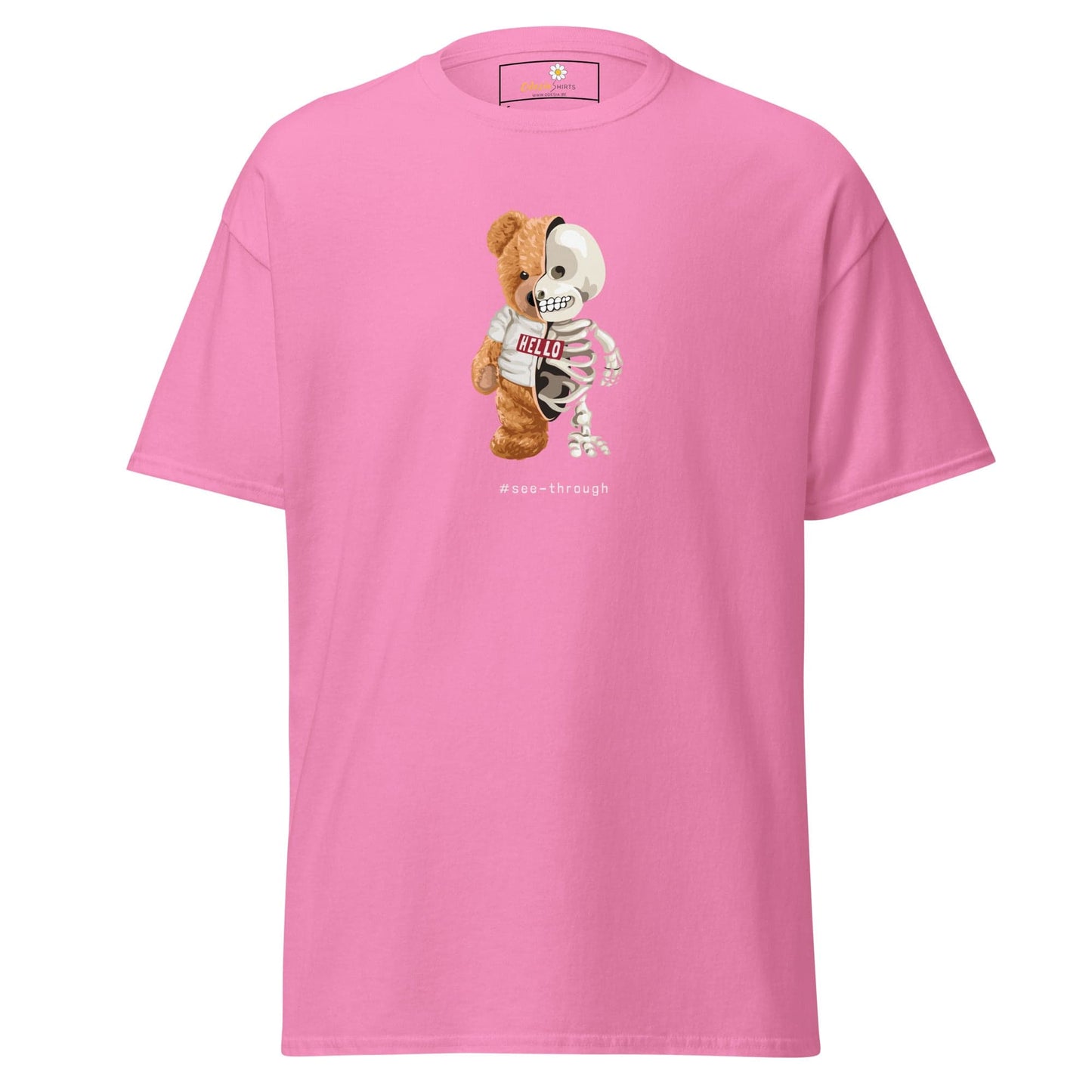 Unisex classic t-shirt - FUN BEAR SKULL - REGULAR - Azalea / S