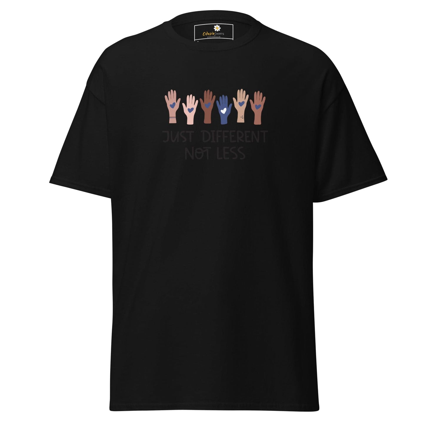 Unisex classic t-shirt - TEXT DIFFERENT NOT LESS - REGULAR - Black / S