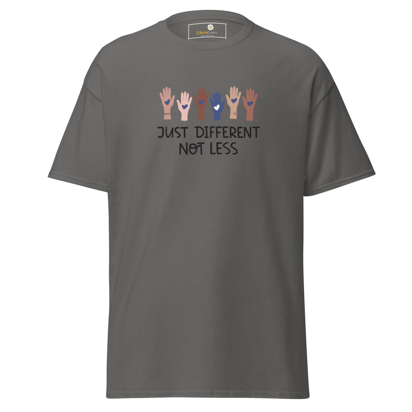 Unisex classic t-shirt - TEXT DIFFERENT NOT LESS - REGULAR - Charcoal / S
