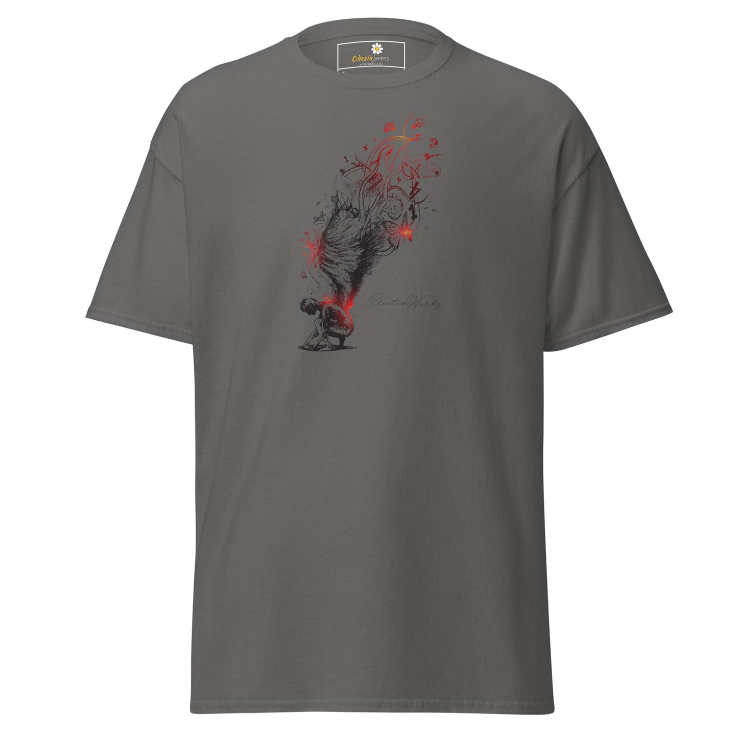 Unisex classic t-shirt - FANTASY ANGEL GLORY - REGULAR - Charcoal / S