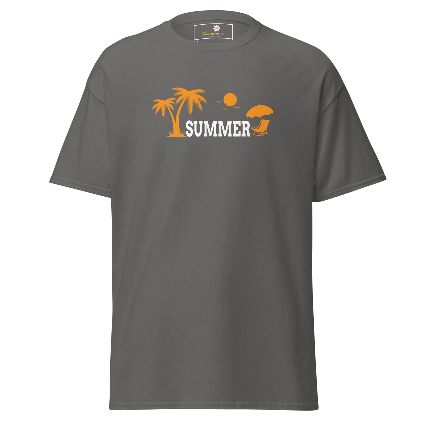 Unisex classic t-shirt - SUMMER TREES YEAH - REGULAR - Charcoal / S