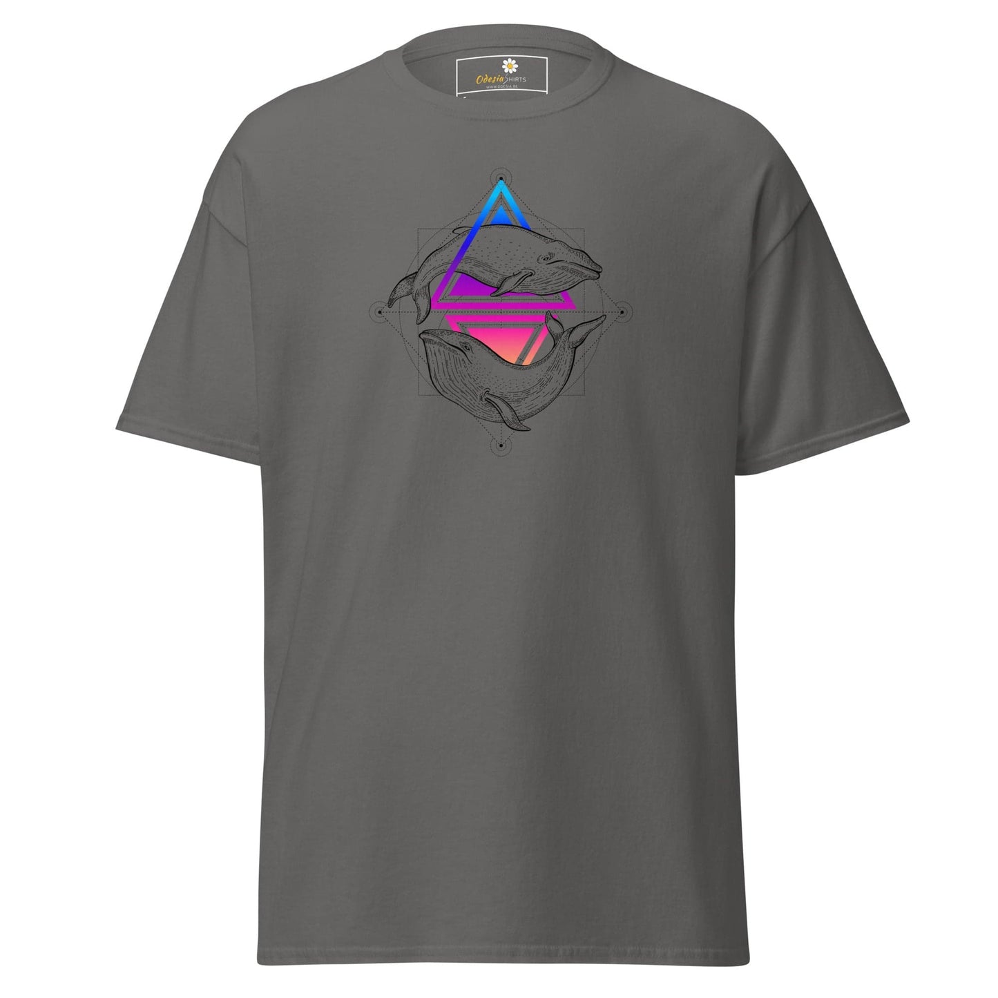 Gray T-shirt with whale design from T-SHIRT DESIGN TEE for men and women S to XL