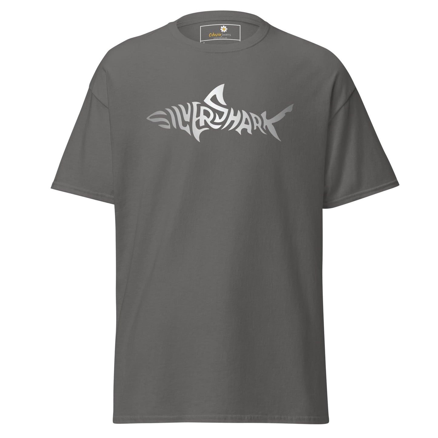 Gray T-shirt with Shark Design displayed in T-SHIRT DESIGN TEE MAN WOMAN S-XL