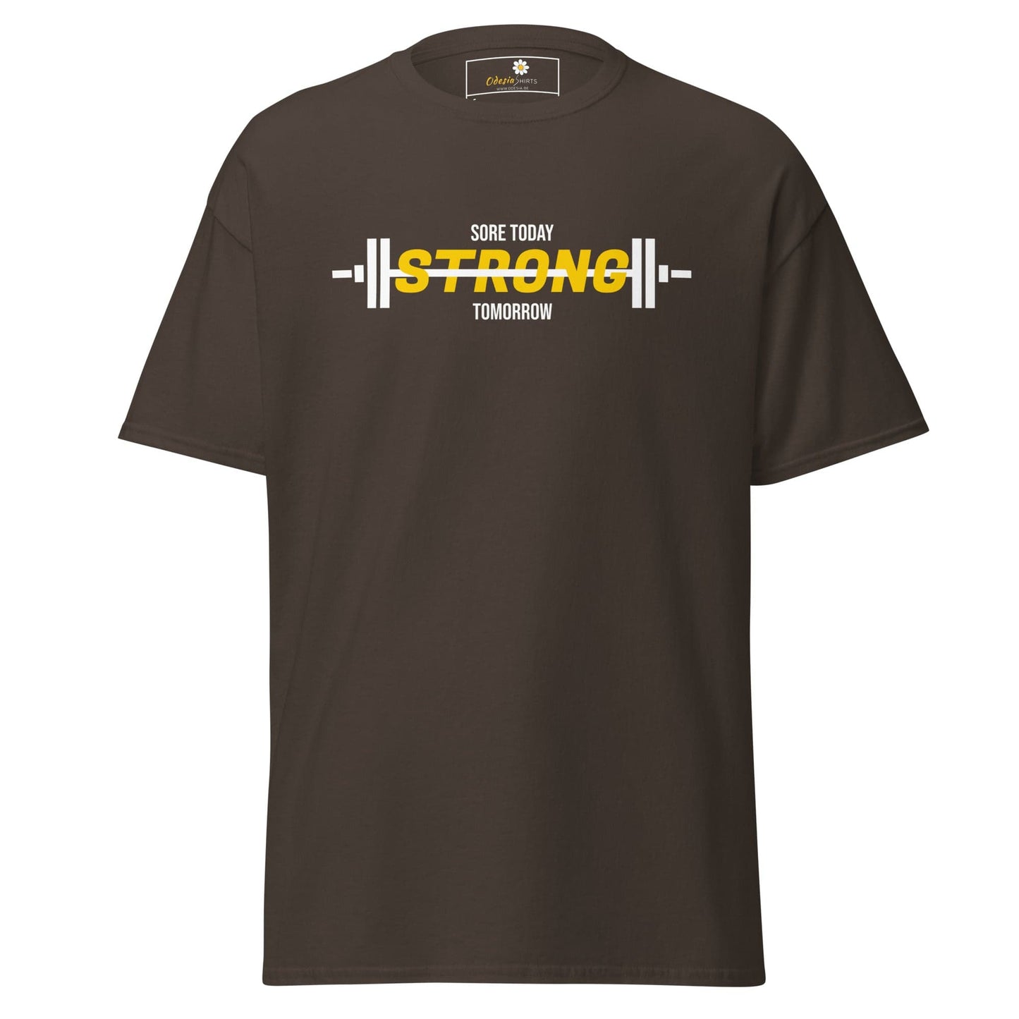 Unisex classic t-shirt - SPORT SORE TODAY - REGULAR - Dark Chocolate / S
