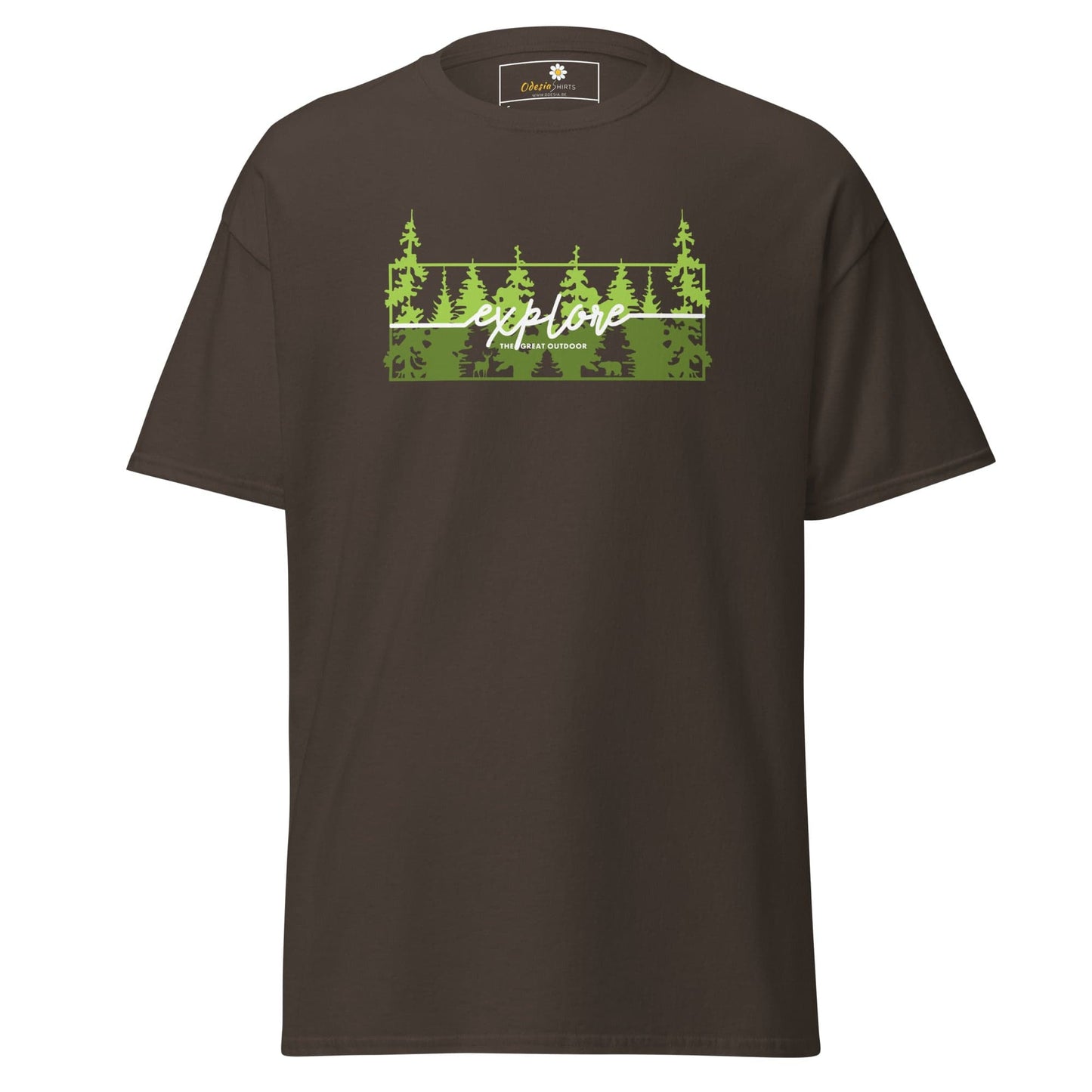 Unisex classic t-shirt - ADVENTURE EXPLORE TREES- REGULAR - Dark Chocolate / S