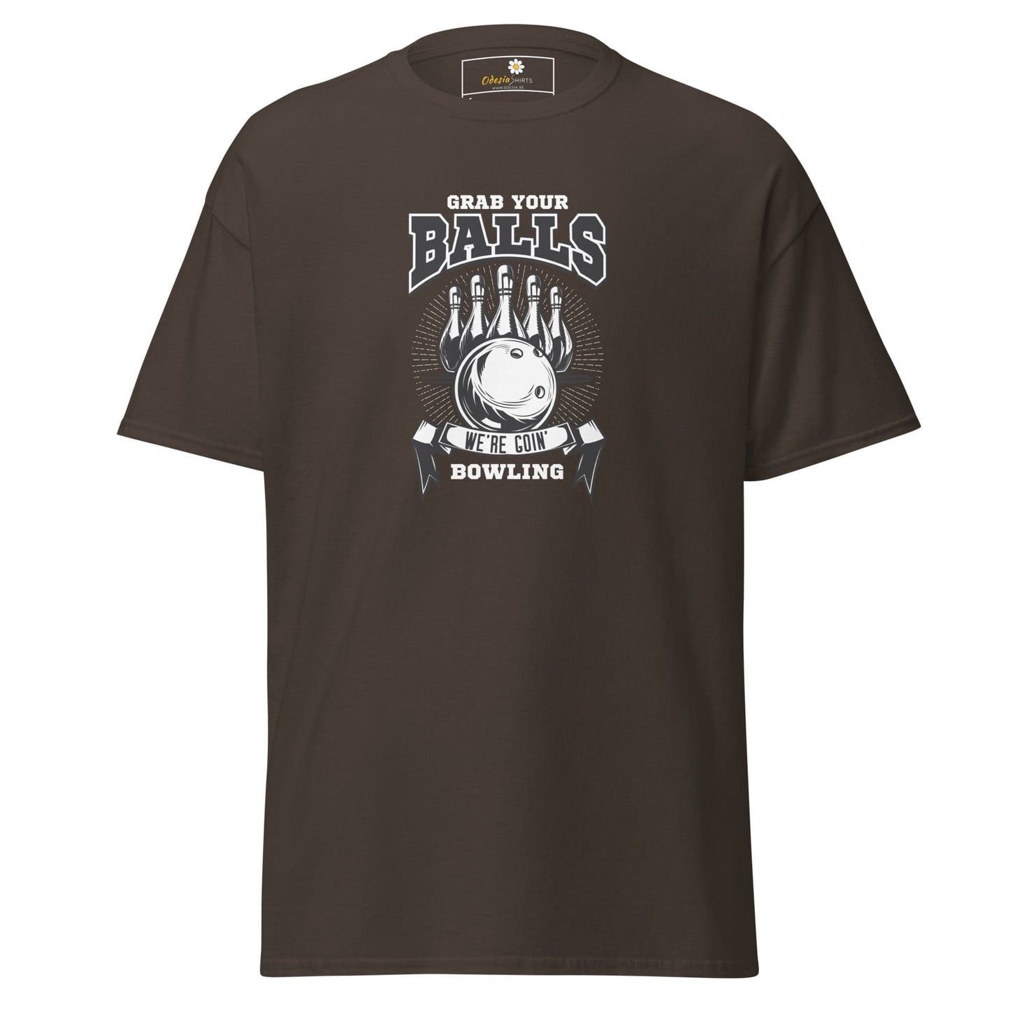 Unisex classic t-shirt - SPORT GRAB BALLS BOWLING - REGULAR - Dark Chocolate / S