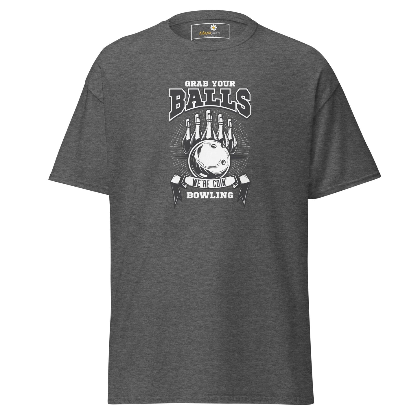 Unisex classic t-shirt - SPORT GRAB BALLS BOWLING - REGULAR - Dark Heather / S