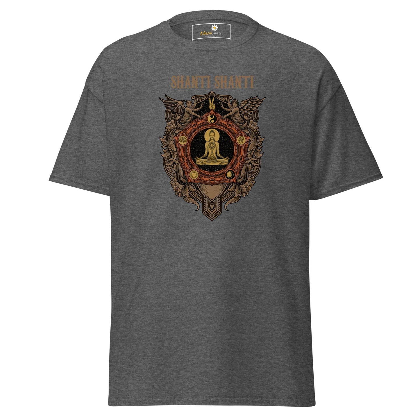 Unisex classic t-shirt - SPIRITUAL SHANTI SHANTI - REGULAR - Dark Heather / S
