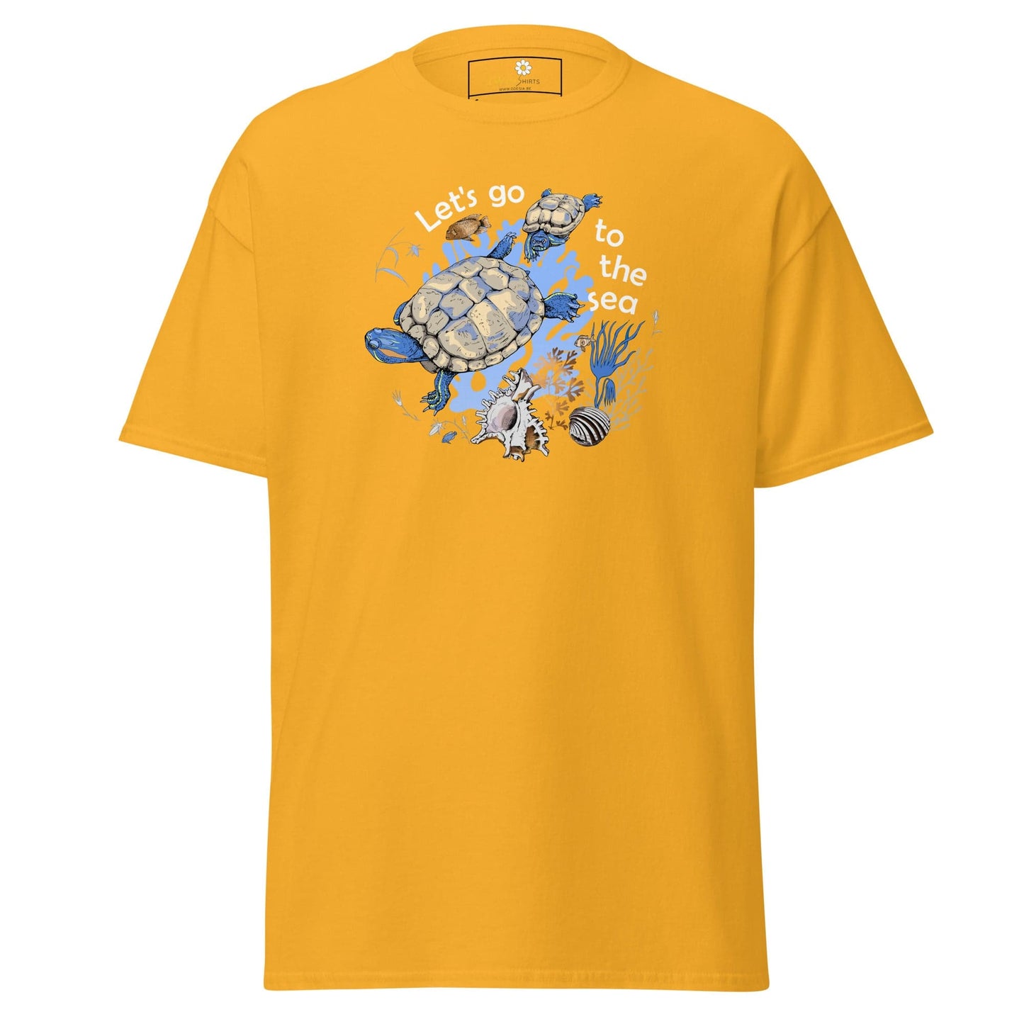 Unisex classic t-shirt - WILD LIFE TORTOISE LET GO SEA - REGULAR - Gold / S