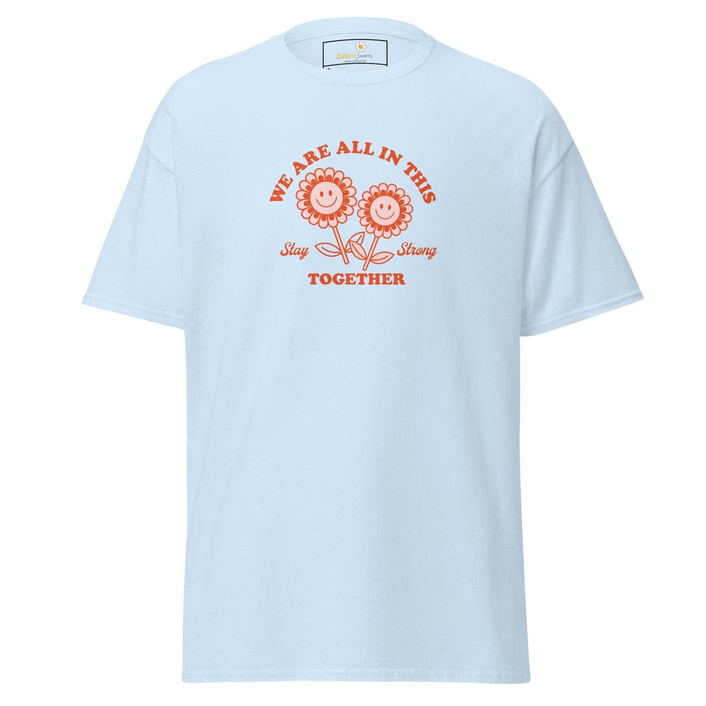 Unisex classic t-shirt - POSITIVE FLOWERS POWER - REGULAR - Light Blue / S
