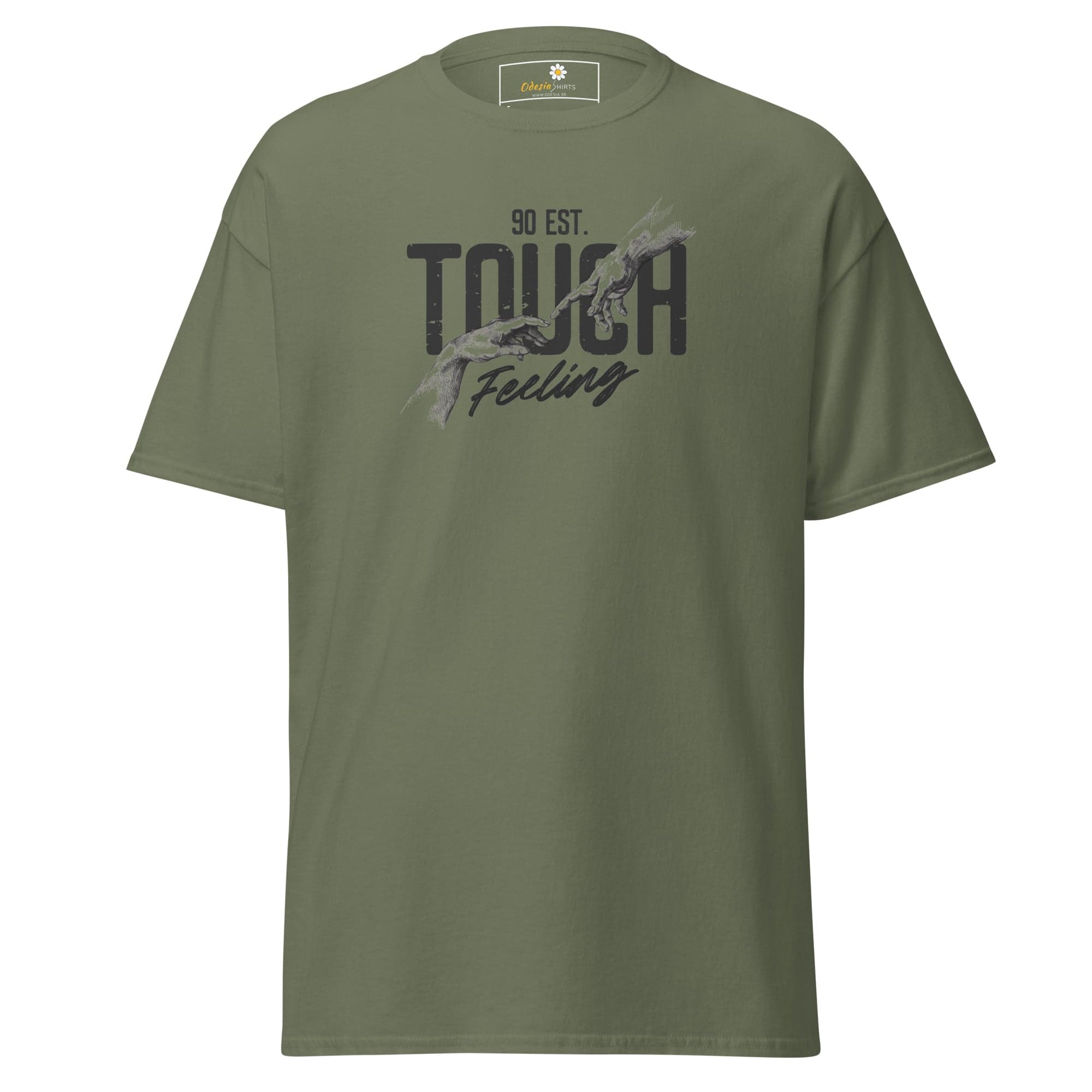 Olive green T-shirt from T-SHIRT DESIGN TEE for Men and Women in sizes S to XL