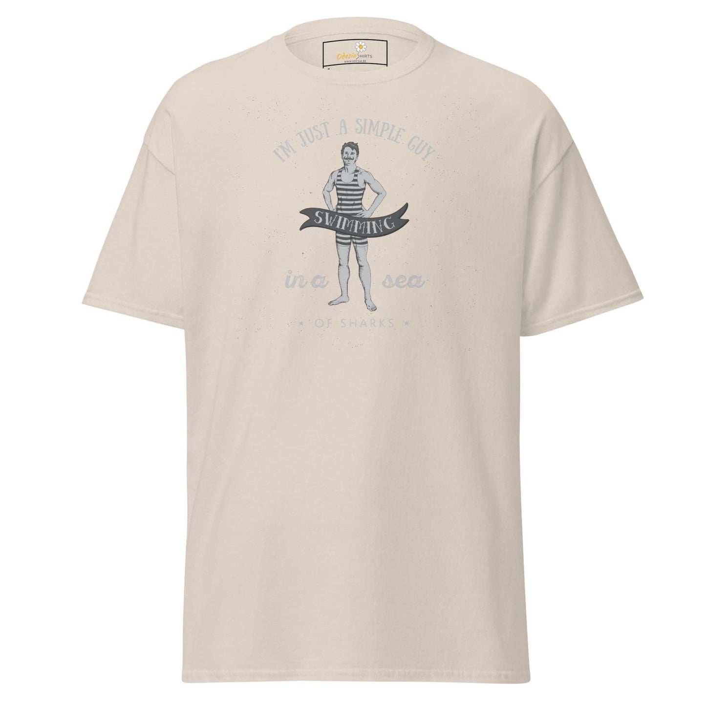 Unisex classic t-shirt - FUN SIMPLE GUY SEA SHARKS - REGULAR - Natural / S