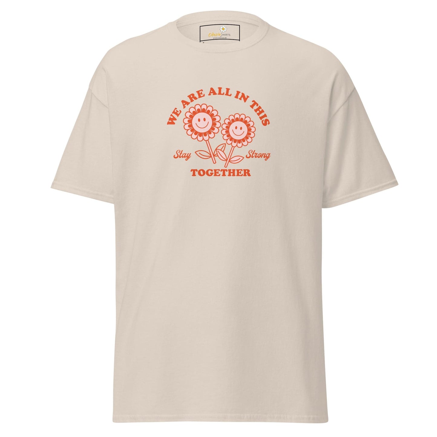 Unisex classic t-shirt - POSITIVE FLOWERS POWER - REGULAR - Natural / S
