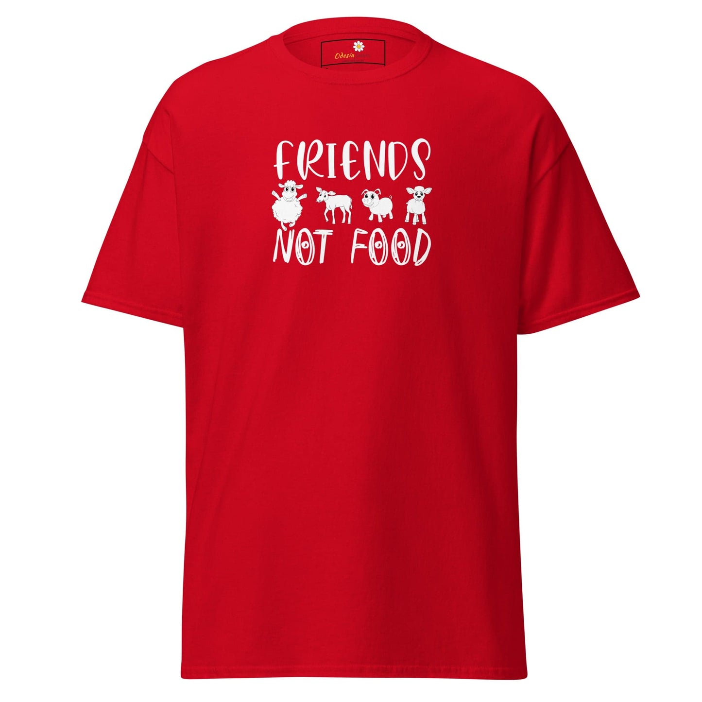 Unisex classic t-shirt - VEGAN ANIMALS FRIENDS NOT FOOD - REGULAR - Red / S