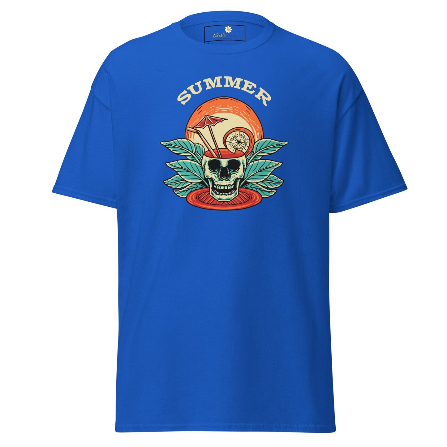 Unisex classic t-shirt - SKULL SUMMER DRINK - REGULAR - Royal / S