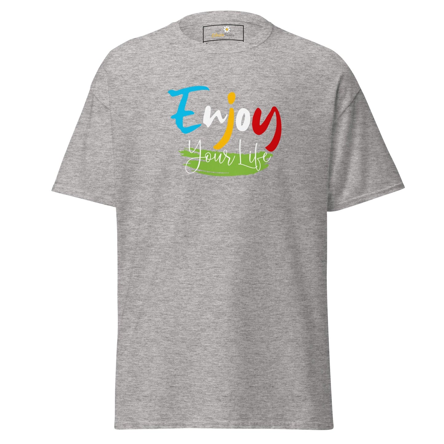 Unisex classic t-shirt - POSITIVE ENJOY YOUR LIFE - REGULAR - Sport Grey / S