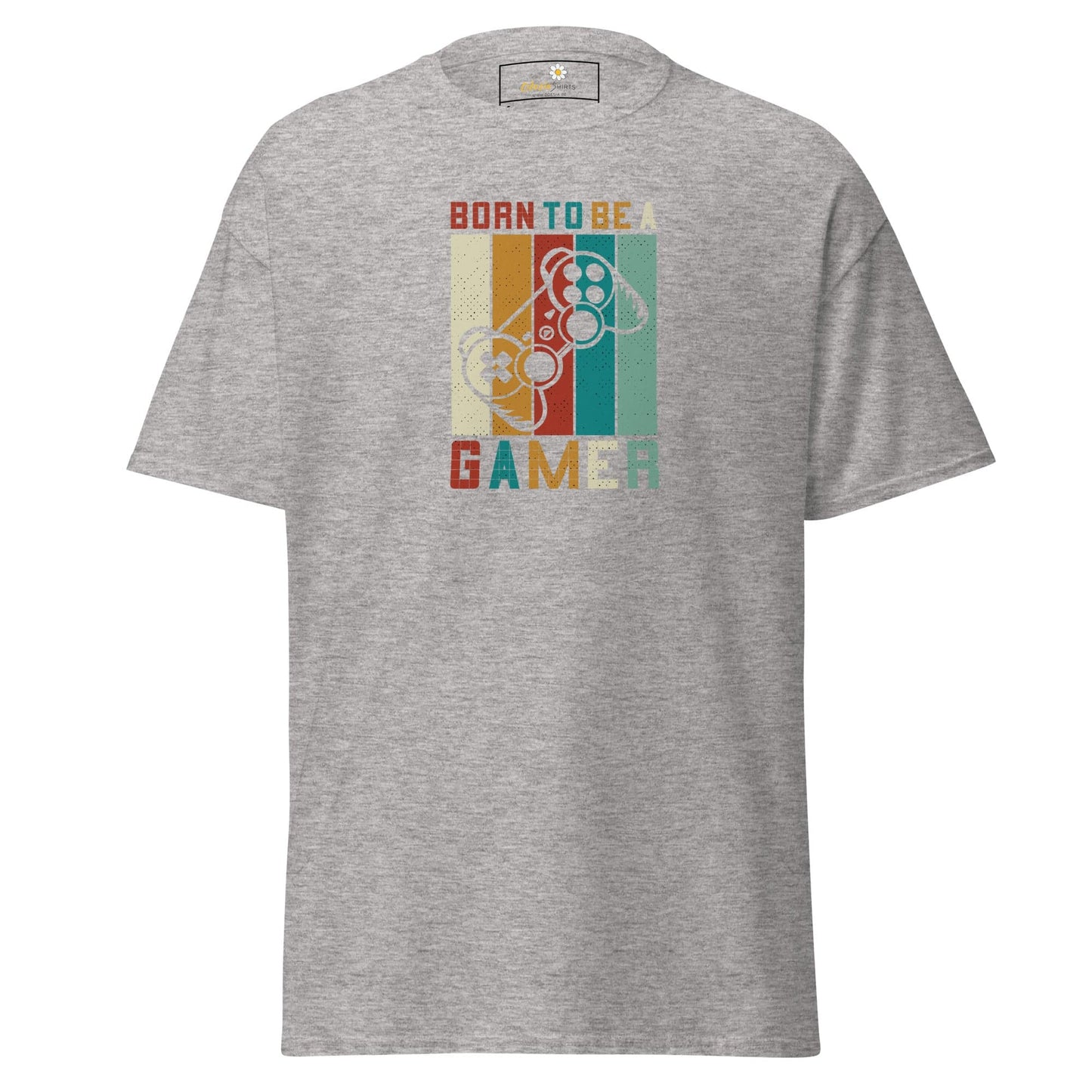 Gray T-shirt with a gaming design, suitable for men and women in various sizes