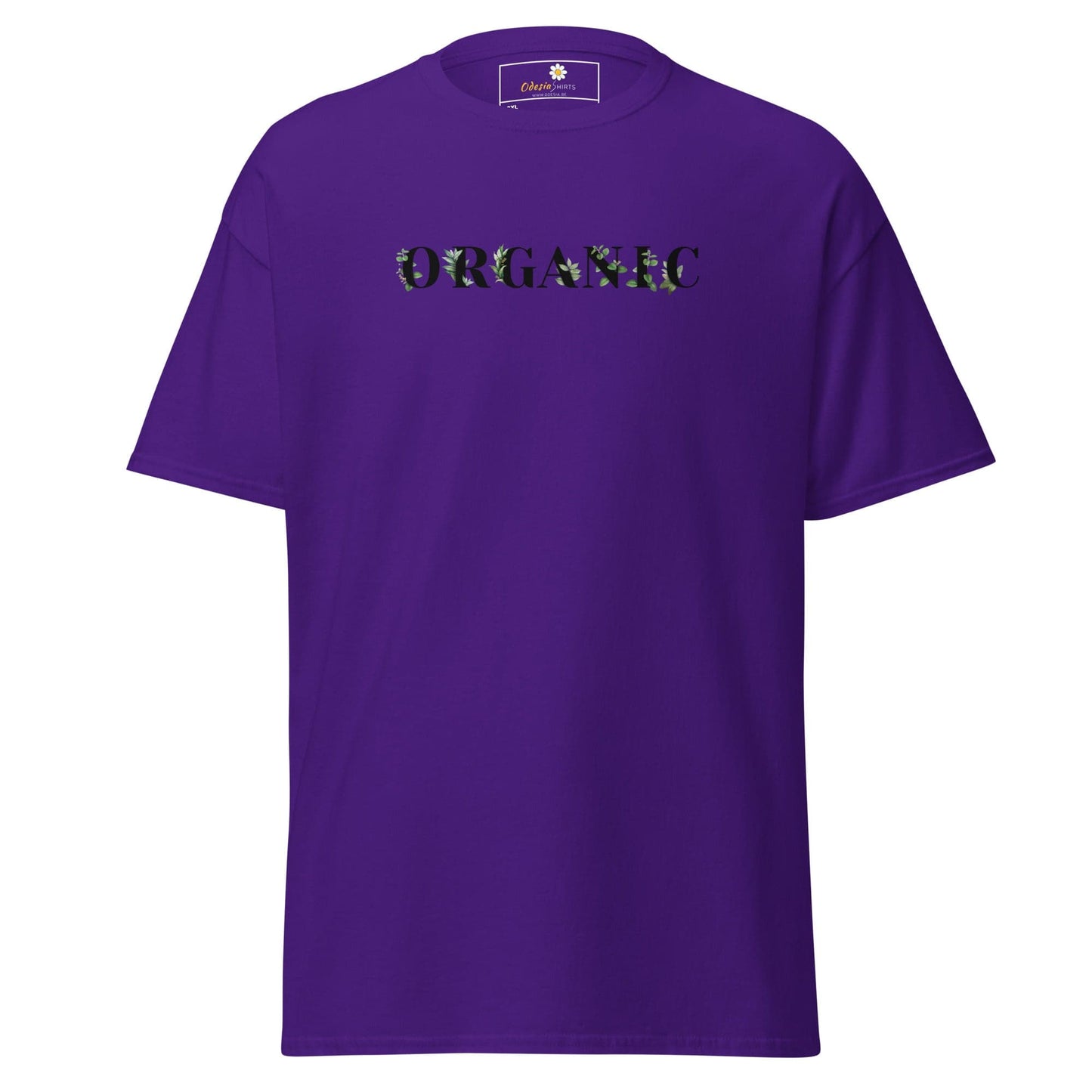 Purple T-Shirt with Organic text for Men and Women in 2XL to 5XL size